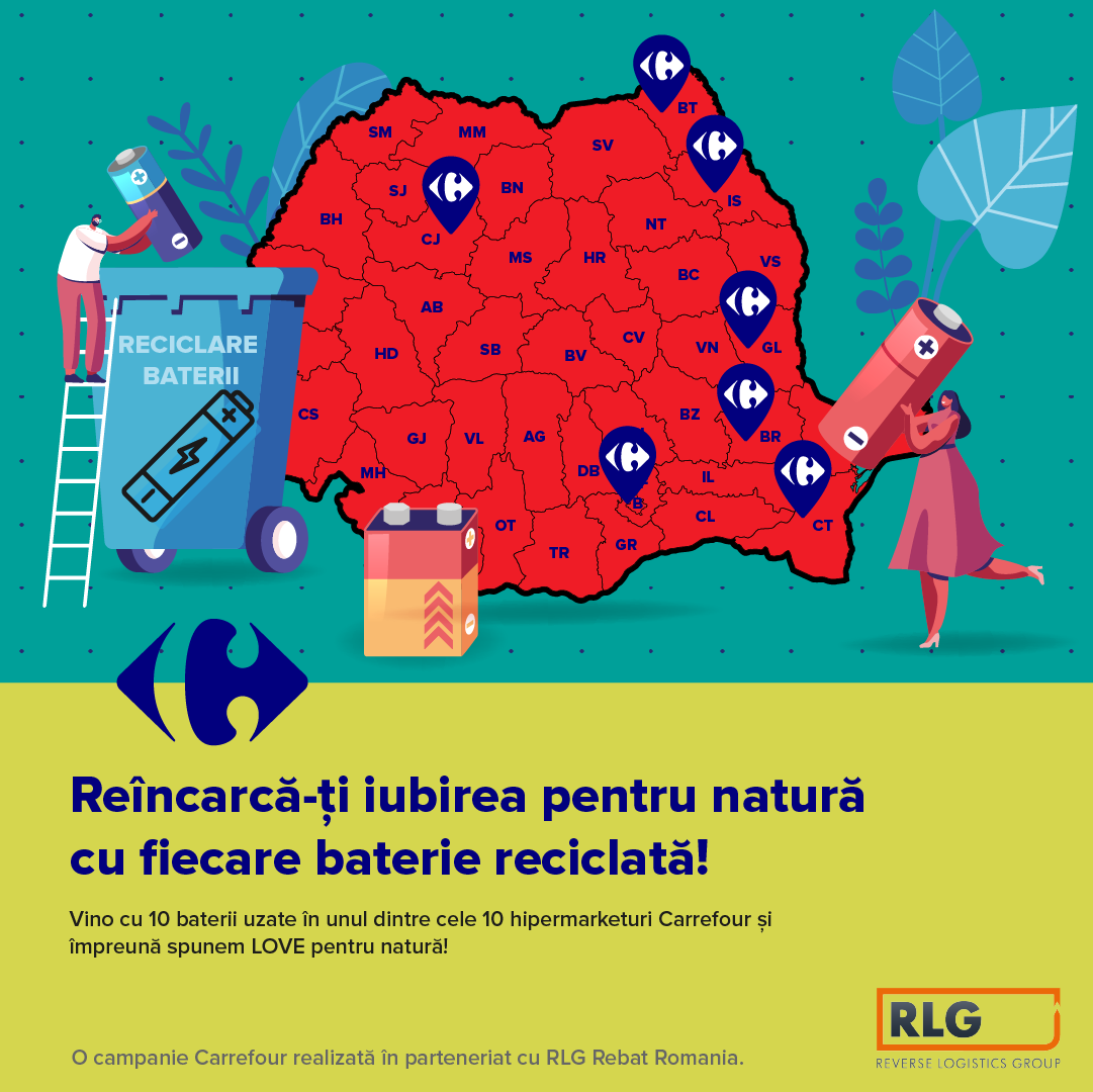 Postscript mat Descent Carrefour a lansat campania LOVE pentru reciclarea bateriilor