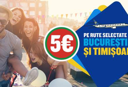 Ryanair pune in vanzare bilete de avion de la 5 euro pe rute din Bucuresti si Timisoara