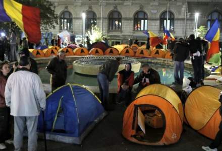 A doua zi in strada pentru unionisti, dupa o noapte in cort la marsul pentru Basarabia