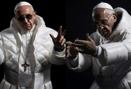 Papa Francisc avertizează în legătură cu tehnologia "perversă" AI, după ce a fost pus într-o geacă pufoasă