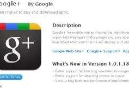 Google+ a fost acceptat in magazinul concurent Apple App Store