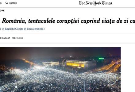 New York Times a publicat un articol in limba romana: In Romania, tentaculele coruptiei cuprind viata de zi cu zi