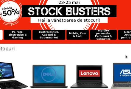 Reduceri eMAG: Oferte greu de refuzat la laptopuri si monitoare, de Stock Busters