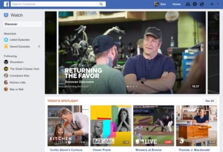 Facebook, gata de lansarea Watch, canal de seriale si show-uri
