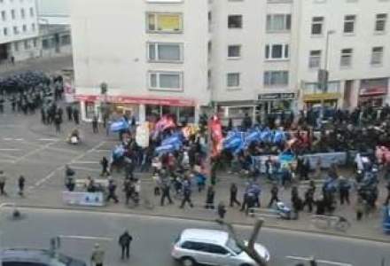 Manifestatii violente impotriva BCE la Frankfurt