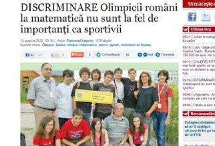DISCRIMINARE: Olimpicii romani la matematica nu sunt la fel de importanti ca si sportivii