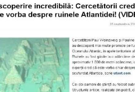 Descoperire incredibila: Cercetatorii cred ca este vorba despre ruinele Atlantidei! (VIDEO)