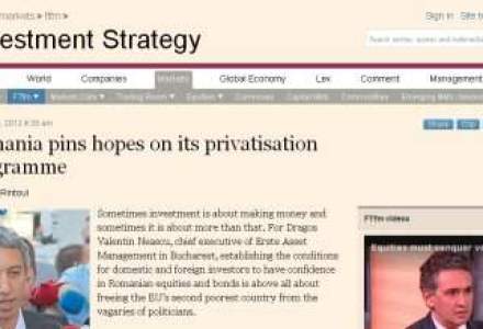 Financial Times scrie despre importanta privatizarilor pentru piata de capital romaneasca