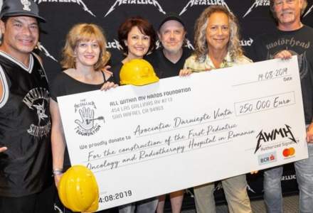 Povestea donatiei de 250.000 de euro a trupei Metallica pentru primul spital pediatric de oncologie, construit de ONG-ul "Daruieste viata"