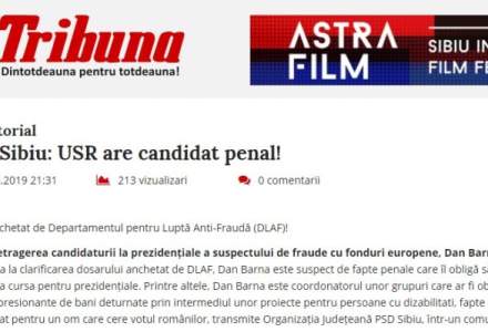 PSD plateste publicitate pentru a spune ca "USR are candidat penal!"