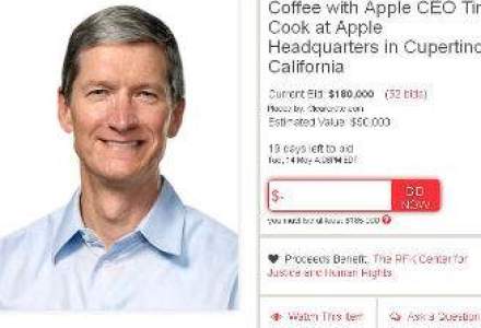 Licitatie Apple pentru cea mai scumpa cafea din lume: cat te costa o intalnire cu Tim Cook