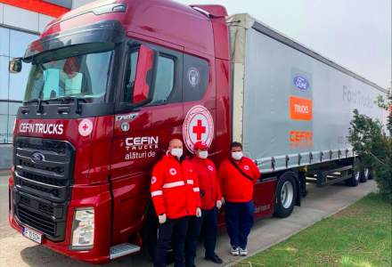 Cefin Trucks pune la dispoziție un camion Ford pentru a transporta echipamente medicale și donații