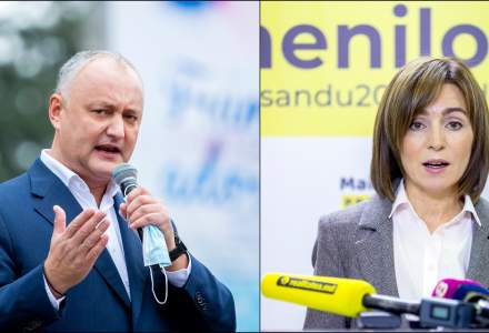 Luptă strânsă între Maia Sandu și Igor Dodon pentru președinția Republicii Moldova