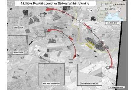 SUA publica imagini din satelit care confirma ca "Rusia efectueaza tiruri asupra Ucrainei"