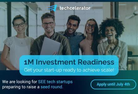 Techcelerator lansează "1M Investment Readiness Program", un program dedicat startup-urilor high-tech care vor să atragă investiții seed de până la 1 milion de euro
