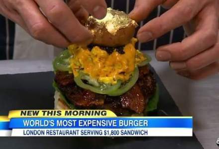 Cel mai scump burger din lume contine foita de aur si este o bomba calorica. Cat ai plati pentru el?