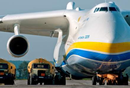 [FOTO] Acesta este AN-225, avionul gigant care aterizează azi pe Aeroportul Henri Coandă