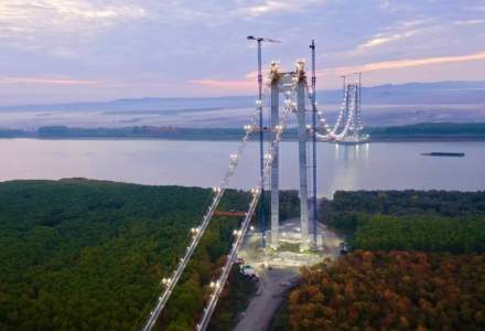Imagini video cu Podul suspendat peste Dunăre, de la Brăila