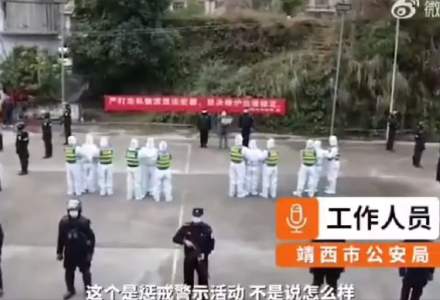 Persoanele care au încălcat carantina în China, făcute ”de rușine” pe stradă