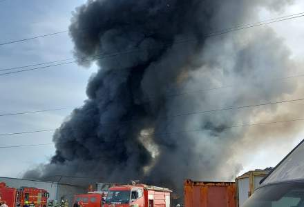 Incendiu de proporții în Voluntari la un depozit de marfă
