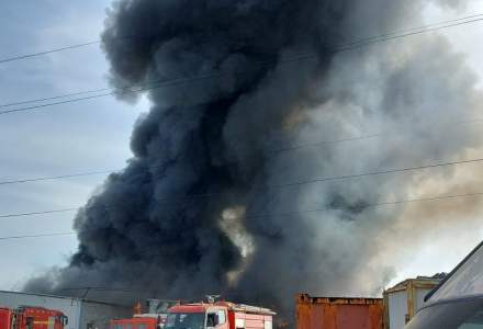 UPDATE: Incendiul de la centrul de reciclare din Chitila a fost stins