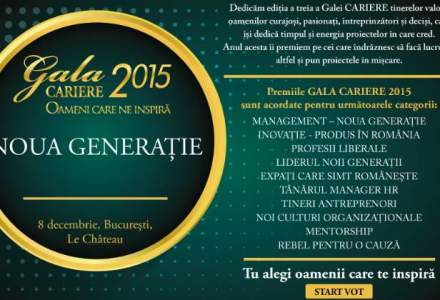 (P) Gala CARIERE, Editia a III-a, 2015 "Oameni care ne inspira. Noua generatie"