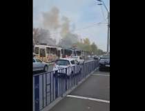 Un tramvai a luat foc în...