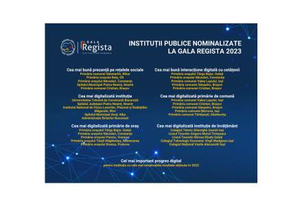 Regista organizează pe 9 februarie 2023 a doua ediție a Galei Regista, eveniment național de premiere a instituțiilor publice digitalizate