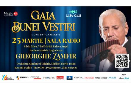 Maestrul Gheorghe Zamfir urcă pe scenă la Gala Bunei Vestiri, pentru o cauză caritabilă. Alți artiști de renume concertează pe 25 martie, la Sala Radio