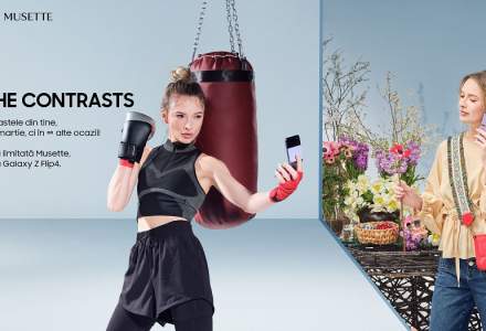 Musette și Samsung lansează o nouă geantă: costă 799 de lei și e inspirată de telefonul Galazy Z Flip4