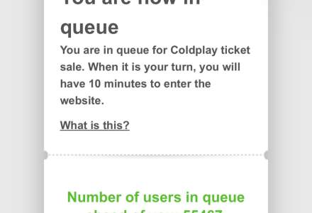 Coadă de zeci de mii de oameni pentru bilete la Coldplay: cum arată lista de așteptare pentru mai mulți utilizatori