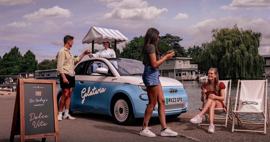 Fiat 500 a devenit mașină de înghețată pentru a-i servi pe iubitorii de gelato din marile orașe