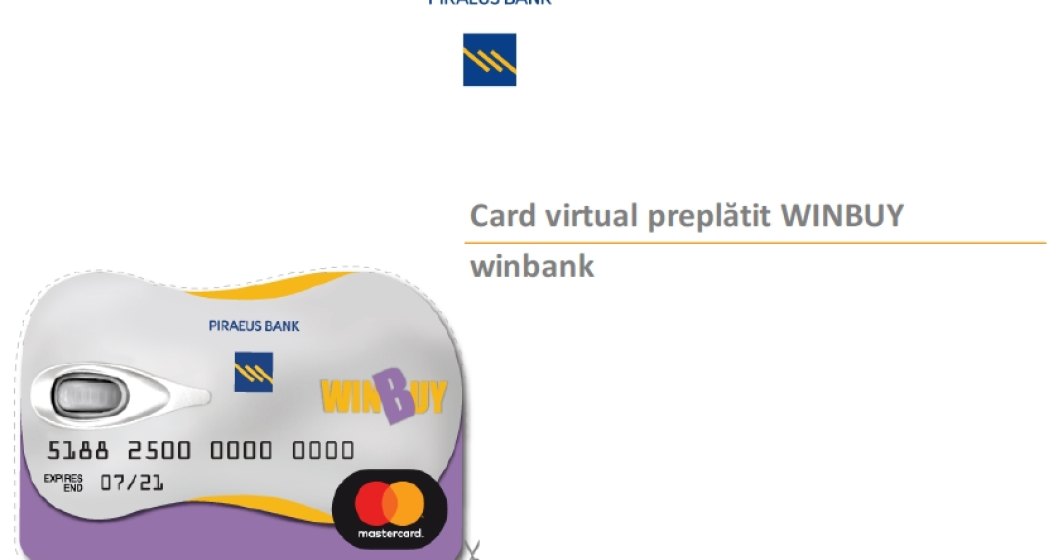 Piraeus Bank a lansat un card virtual preplatit: ce poti face cu Winbuy si care sunt costurile de utilizare