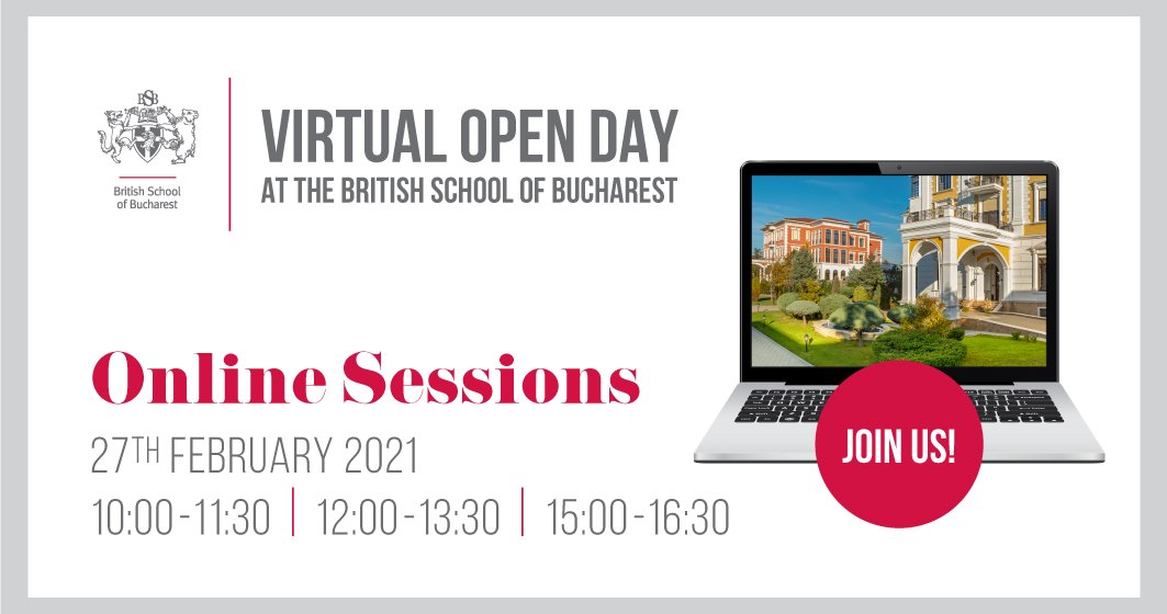 British School of Bucharest organizează Virtual Open Day, un eveniment dedicat părinților și elevilor interesați să urmeze o școală internațională de top