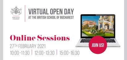 (P) British School of Bucharest organizează Virtual Open Day, un eveniment...