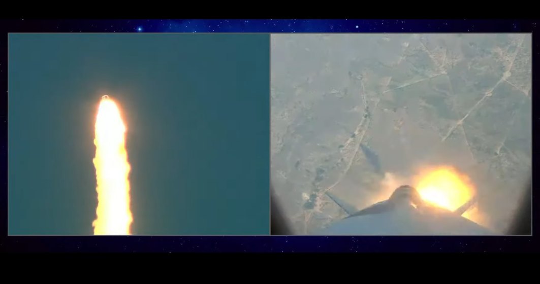 Lovitură pentru Jeff Bezos: Racheta Blue Origin a eșuat după doar un minut la ultima lansare