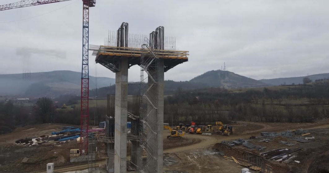 Imagini de pe șantierul Autostrăzii Sibiu-Pitești: DRDPB o numește cea mai spectaculoasă lucrare de infrastructură aflată în lucru
