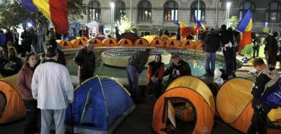 A doua zi in strada pentru unionisti, dupa o noapte in cort la marsul pentru...