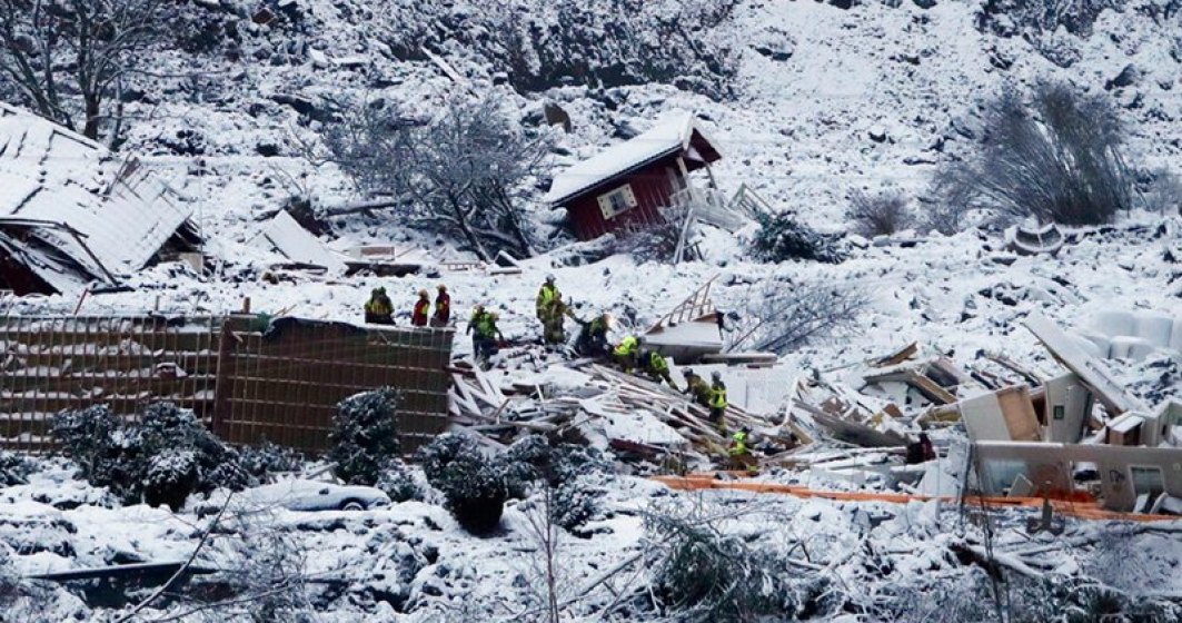 Alunecare de teren în Novegia: a fost găsită o persoană decedată
