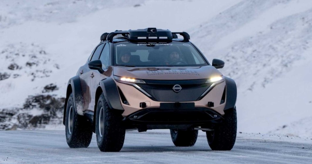 Un Nissan electric a devenit primul vehicul din istorie care a călătorit de la Polul Nord la Polul Sud
