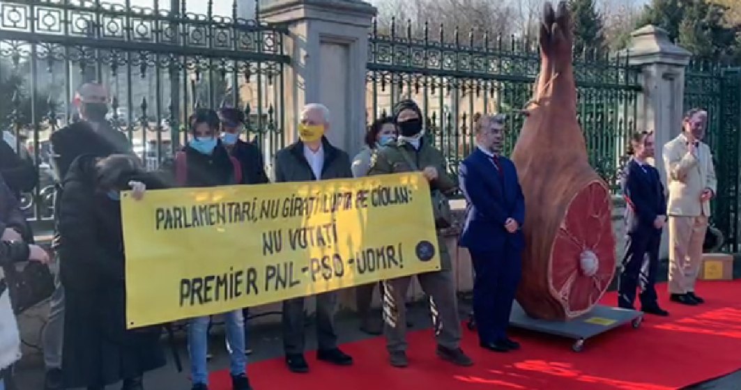 VIDEO - Protest la Parlament, împotriva viitorului Guvern Ciucă
