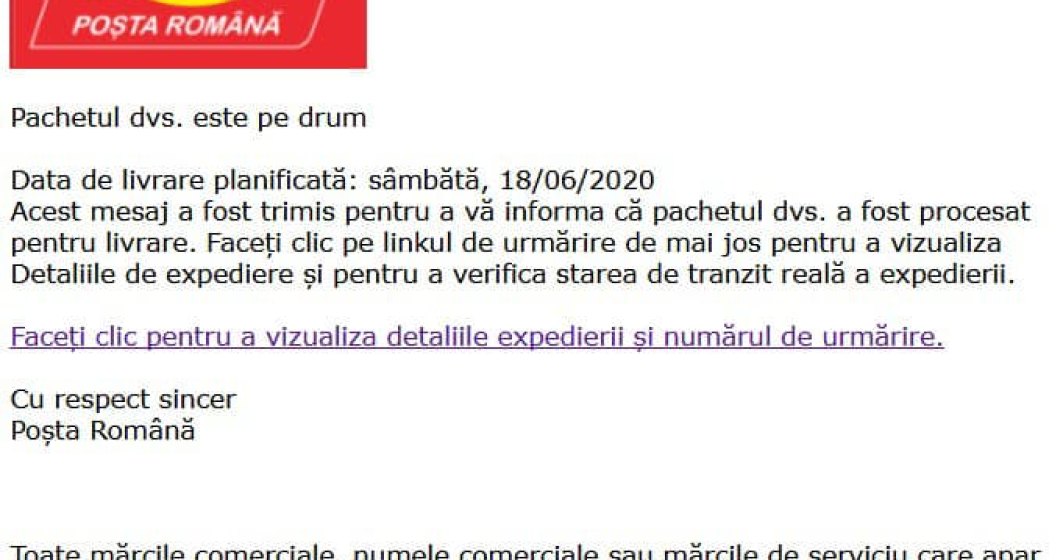 CERT-RO avertizează asupra unor campanii de malware ce folosesc imaginea Poștei Române