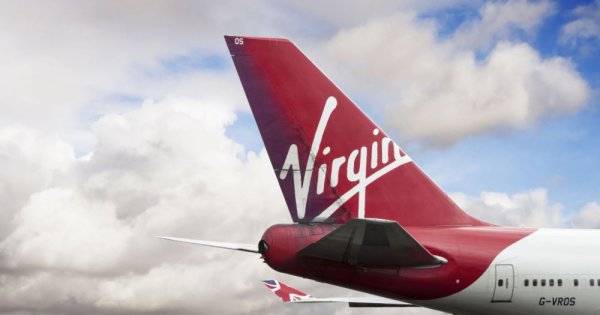 Misiune specială pentru "Tânăra cosmică". Un Boeing 747 Virgin Airlines...