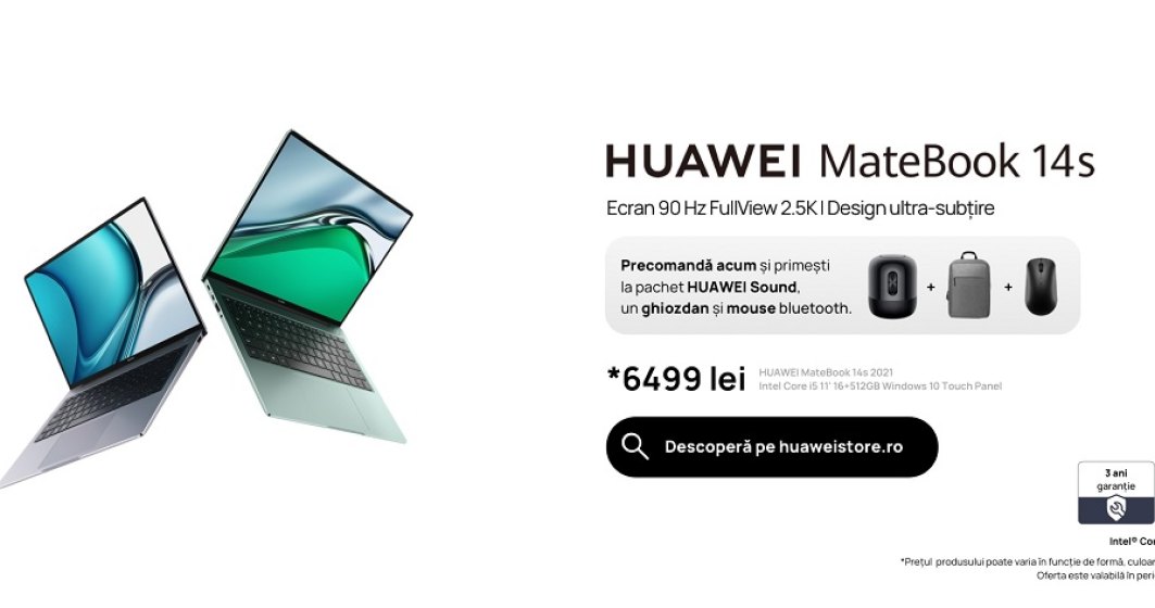 Huawei lansează noul laptop MateBook 14s, la prețul recomandat de 6.499 de lei