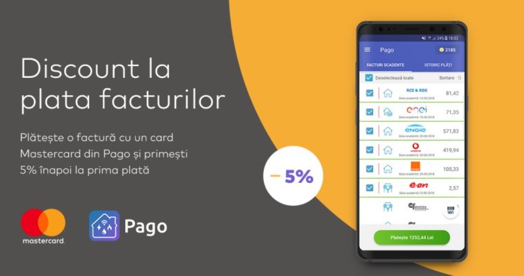 Pago integreaza un sistem de recompensare cu puncte pentru utilizatori si da startul unei campanii de cash-back impreuna cu Mastercard