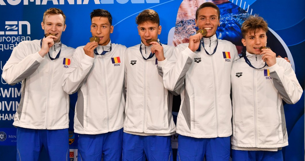 Aur pentru România, la proba de ștafetă masculin 4×100 m liber, la Campionatul European de natație juniori