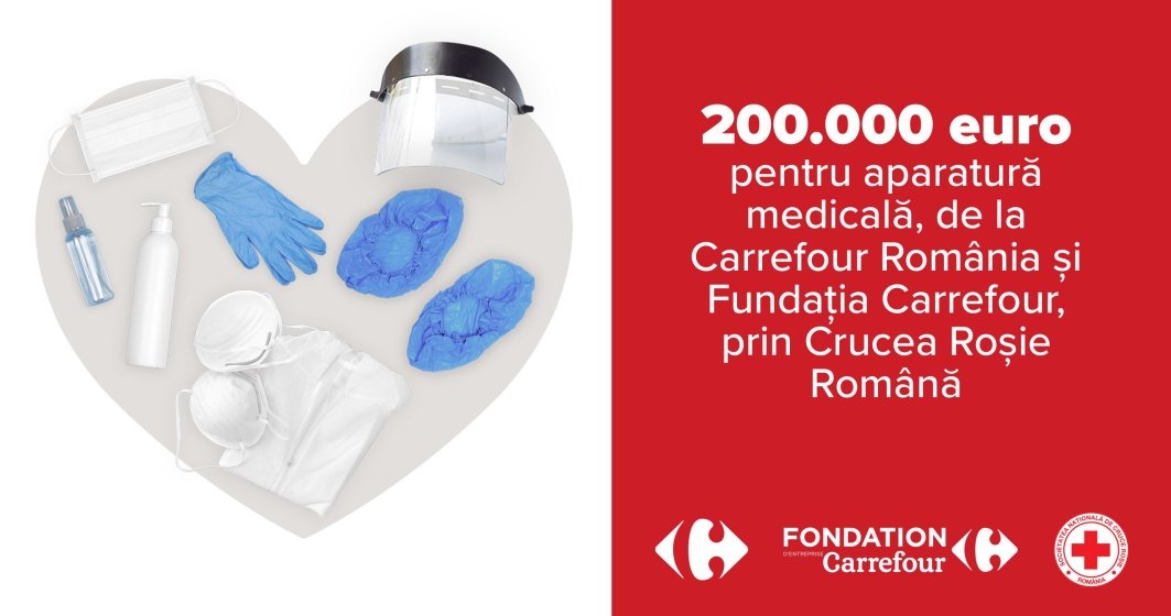 Carrefour România donează 200.000 de euro către Crucea Roșie Română, pentru dotarea cu echipamente medicale a spitalelor din țară