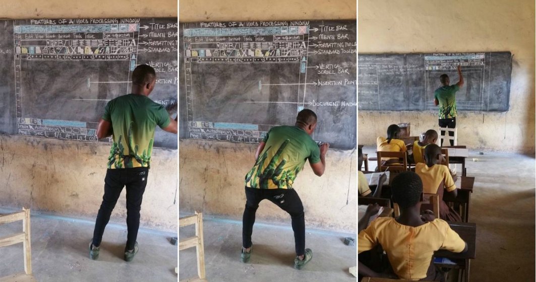 Un profesor din Ghana isi invata studentii informatica fara a avea un calculator