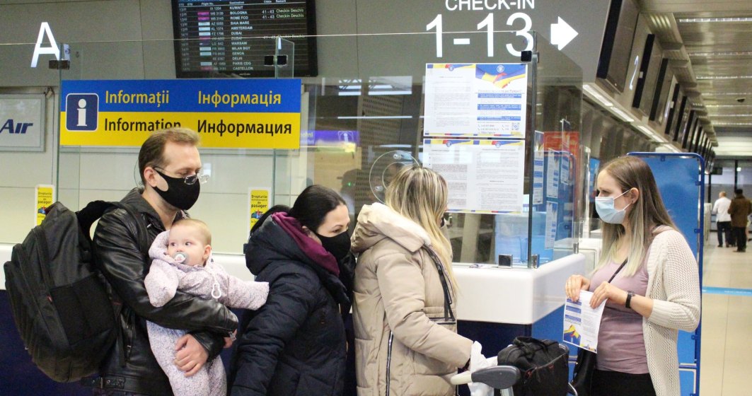 Refugiații aglomerează aeroporturile din România. Creștere de peste 50% a traficului de pasageri pe Henri Coandă