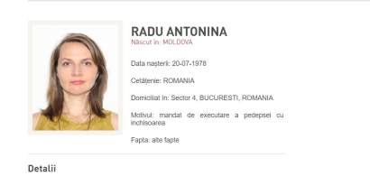 Antonina Radu, condamnată în cazul Colectiv, a fost prinsă în Republica Moldova